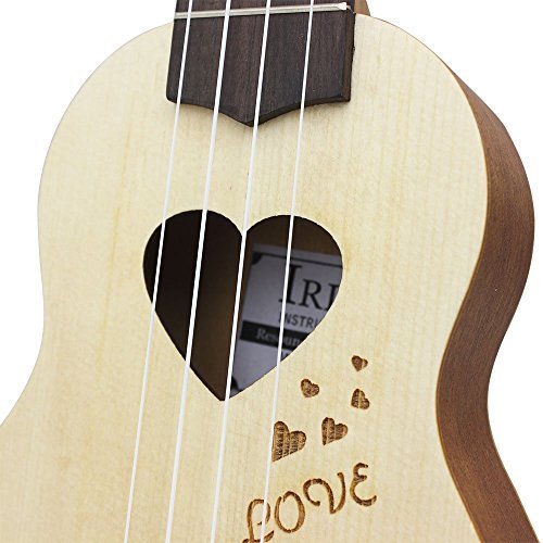 Andoer 17" Mini Ukelele Ukulele Spruce/Sapele Top Rosewood Fretboard Stringed Instrument 4 Strings with Gig Bag (1)