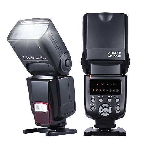 Andoer AD-560II Flash Speedlite for DSLR On-camera GN50 W/ Adjustable LED Fill Light for Canon Nikon Olympus Pentax DSLR Cameras