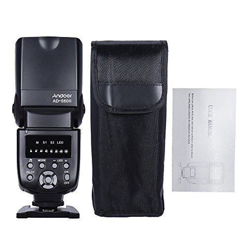 Andoer AD-560II Flash Speedlite for DSLR On-camera GN50 W/ Adjustable LED Fill Light for Canon Nikon Olympus Pentax DSLR Cameras