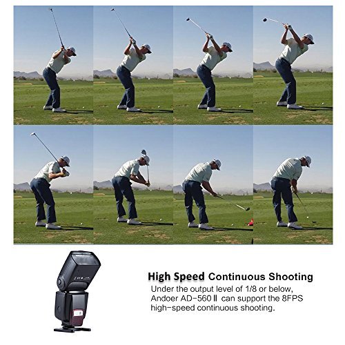Andoer AD-560II GN50 On-camera Flash Speedlite with 16 Channels Radio Wireless Remote Flash Trigger W/ Adjustable LED Fill Light for Canon Nikon Olympus Pentax DSLR Cameras