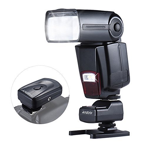 Andoer AD-560II GN50 On-camera Flash Speedlite with 16 Channels Radio Wireless Remote Flash Trigger W/ Adjustable LED Fill Light for Canon Nikon Olympus Pentax DSLR Cameras