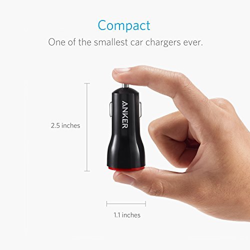 Anker 24W Dual USB Car Charger, PowerDrive 2 for iPhone 7 / 6s / Plus, iPad Pro / Air 2 / mini, Galaxy S7 / S6 / Edge / Plus, Note 5 / 4, LG, Nexus, HTC and More