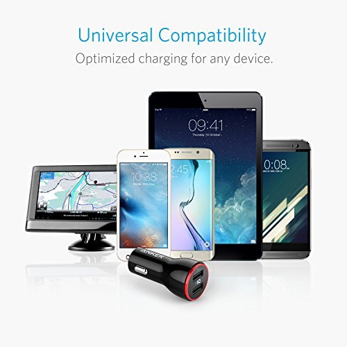 Anker 24W Dual USB Car Charger, PowerDrive 2 for iPhone 7 / 6s / Plus, iPad Pro / Air 2 / mini, Galaxy S7 / S6 / Edge / Plus, Note 5 / 4, LG, Nexus, HTC and More