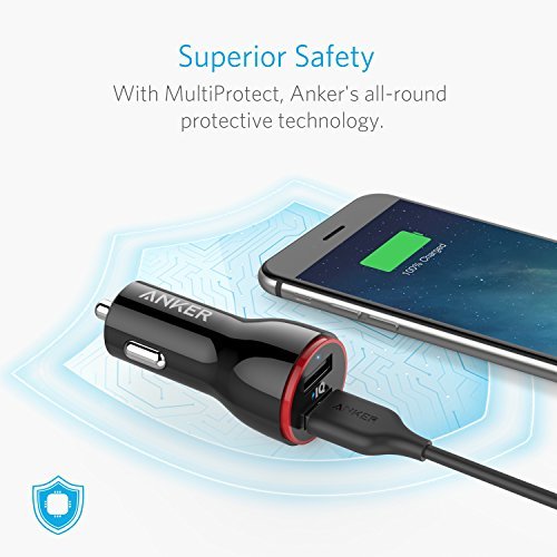 Anker 24W Dual USB Car Charger, PowerDrive 2 for iPhone 7 / 6s / Plus, iPad Pro / Air 2 / mini, Galaxy S7 / S6 / Edge / Plus, Note 5 / 4, LG, Nexus, HTC and More