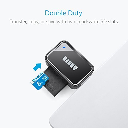 Anker 8-in-1 USB 3.0 Portable Card Reader for SDXC, SDHC, SD, MMC, RS-MMC, Micro SDXC, Micro SD, Micro SDHC Card and UHS-I Cards