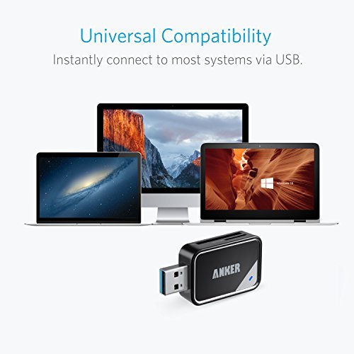 Anker 8-in-1 USB 3.0 Portable Card Reader for SDXC, SDHC, SD, MMC, RS-MMC, Micro SDXC, Micro SD, Micro SDHC Card and UHS-I Cards