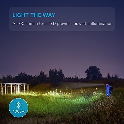 Anker Bolder LC40 LED Flashlight [2 PACK], Pocket-Sized LED Torch, Super Bright 400 Lumens CREE LED, IP65 Water Resistant, 3 Modes High/ Low/ Strobe for Indoors and Outdoors