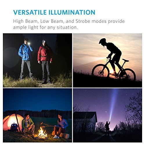 Anker Bolder LC40 LED Flashlight, Pocket-Sized LED Torch, Super Bright 400 Lumens CREE LED, IP65 Water Resistant, 3 Modes High/ Low/ Strobe for Indoors and Outdoors (Camping, Hiking, and Cycling Use)