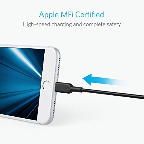 Anker PowerLine II Lightning Cable (3ft), Probably The World's Most Durable Cable, MFi Certified for iPhone 7 / 7 Plus / 6 / 6 Plus / 5S (Black)