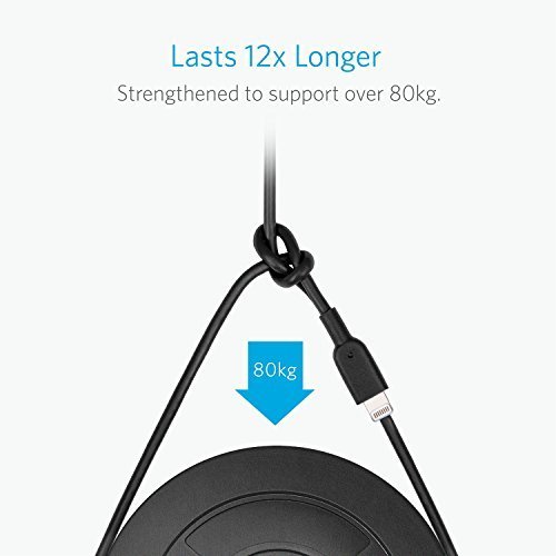 Anker PowerLine II Lightning Cable (3ft), Probably The World's Most Durable Cable, MFi Certified for iPhone 7 / 7 Plus / 6 / 6 Plus / 5S (Black)