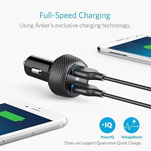 Anker Ultra-Compact 24W 2-Port Car Charger PowerDrive 2 Elite with PowerIQ Technology for iPhone 7 / 6s / Plus, iPad Air 2 / mini 3, Galaxy S Series, Note Series, LG, Nexus, HTC and More