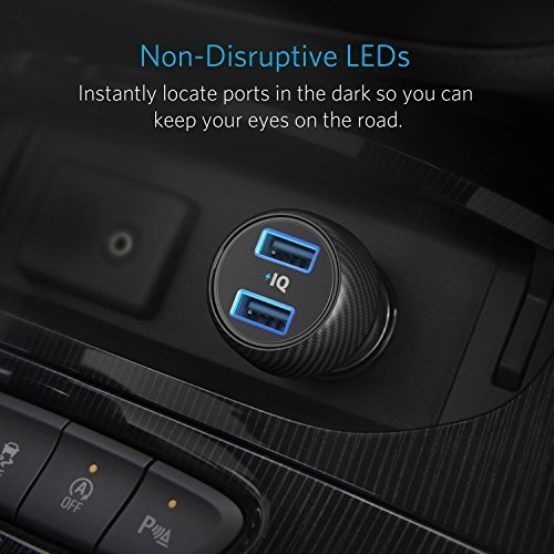 Anker Ultra-Compact 24W 2-Port Car Charger PowerDrive 2 Elite with PowerIQ Technology for iPhone 7 / 6s / Plus, iPad Air 2 / mini 3, Galaxy S Series, Note Series, LG, Nexus, HTC and More