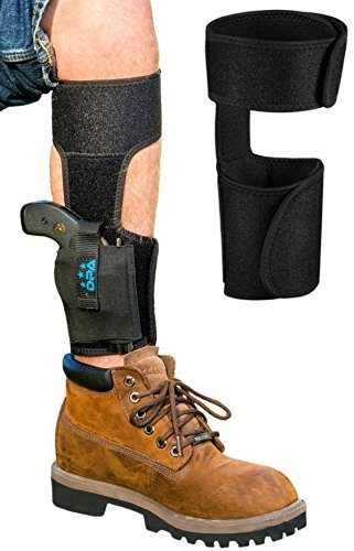 Ankle Holster For Concealed Carry | Neoprene, Universal, Adjustable, Gun/Pistol Leg Holster with Mag Pouch For Glock 26, 27, 30, 42, 43, Smith & Wesson Shield, Bodyguard .380, Sig Sauer, & Many More