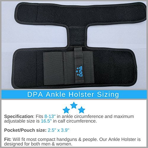 Ankle Holster For Concealed Carry | Neoprene, Universal, Adjustable, Gun/Pistol Leg Holster with Mag Pouch For Glock 26, 27, 30, 42, 43, Smith & Wesson Shield, Bodyguard .380, Sig Sauer, & Many More