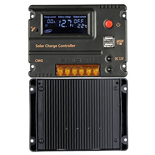 Anself 20A 12V/24V LCD Solar Charge Controller Panel Battery Auto Regulator Switch Overload Protection