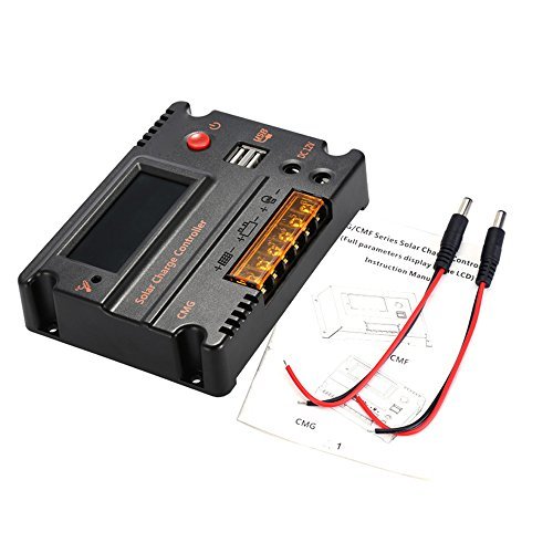 Anself 20A 12V/24V LCD Solar Charge Controller Panel Battery Auto Regulator Switch Overload Protection