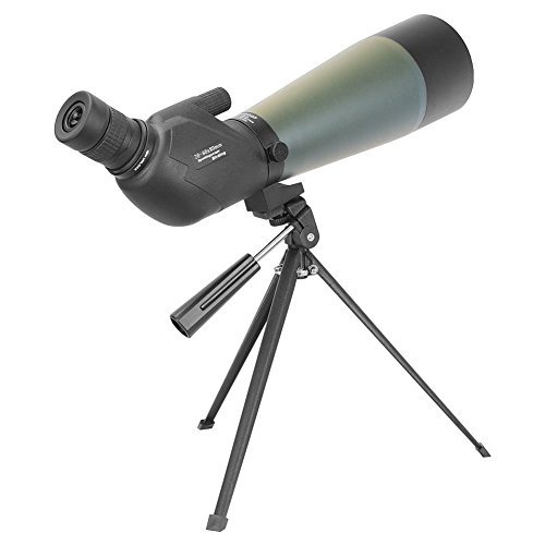 Aomekie AO4012 20-60X 80mm Zoom Spotting Scope Astronomy Telescope with Metal Tripod and Carrying Bag - HD BAK4 Porro Prism - 45° Angled Eyepiece - for Outdoor Sporting - Waterproof and Fogproof