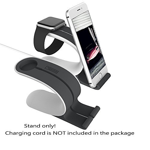 Apple Watch Stand, LOCA Mobius 2-in-1 Smart Watch Charging Holder for Apple Watch, iPhone, iPad All Edition(Grey)