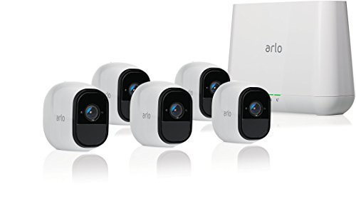 Arlo Pro by NETGEAR Security System with Siren – 5 Rechargeable Wire-Free HD Cameras with Audio, Indoor/Outdoor, Night Vision (VMS4530)