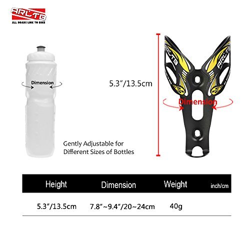 Arltb Aluminum Alloy Bike Water Bottle Holder Cage 4 Colors Ultralight 50g Bicycle Cycling Kettle Holder Cage Bracket Accessories for Mountain Bike - 2 Mounting screws included