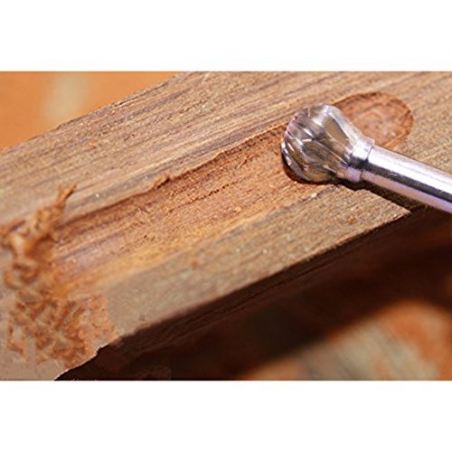Atoplee 10pcs 1/8" Shank Tungsten Steel Solid Carbide Rotary Files Diamond Burrs Set Fits Dremel Rotary Tool for Woodworking Drilling Carving Engraving