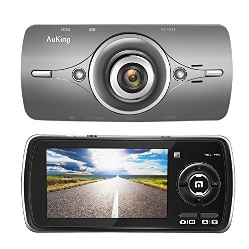 AuKing Dash Cam Full HD 1080P in Car Camera Blackbox DVR Dashboard with 2.7" LCD, Car Video Recorder, Built in G-Sensor with Automatic Loop Recording, WDR, Motion Detection, Parking Monitoring