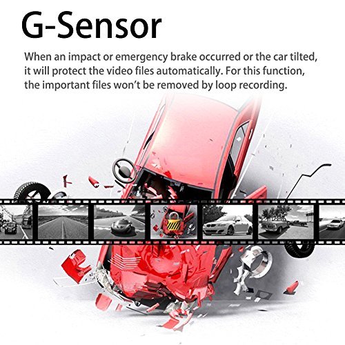 Awolf 2.7" Dual Lens Dash Cam Car DVR Vehicle Camera Video Recorder Car Camera with GPS Module G-Sensor