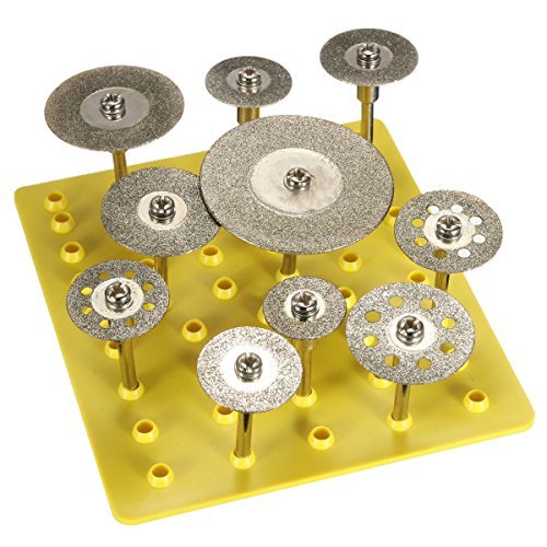 BABAN 10X 1/8" Diamond Saw Cut Off Discs Wheel Blades Rotary Tool Set Shank for Dremel