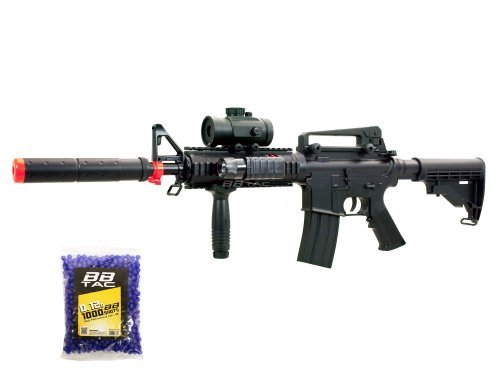 BBTac BT-M83 LPEG Full Auto Electric Power 250 FPS AEG Airsoft Gun with 1000 .12g BBs 6mm Package