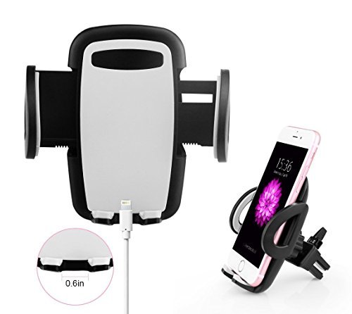 BE Universal Smartphones Car Air Vent Mount Holder Cradle Compatible with iPhone 7 7 Plus SE 6s 6 Plus 6 5s 5 4s 4 Samsung Galaxy S6 S5 S4 LG Nexus Sony Nokia and More (Black)