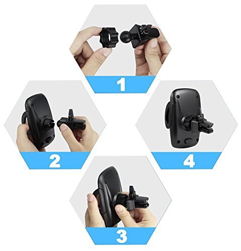 BE Universal Smartphones Car Air Vent Mount Holder Cradle Compatible with iPhone 7 7 Plus SE 6s 6 Plus 6 5s 5 4s 4 Samsung Galaxy S6 S5 S4 LG Nexus Sony Nokia and More (Black)