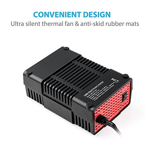 BESTEK 150W Power Inverter Dual 110V AC Outlets and 4.8A Dual Smart USB Charging Ports