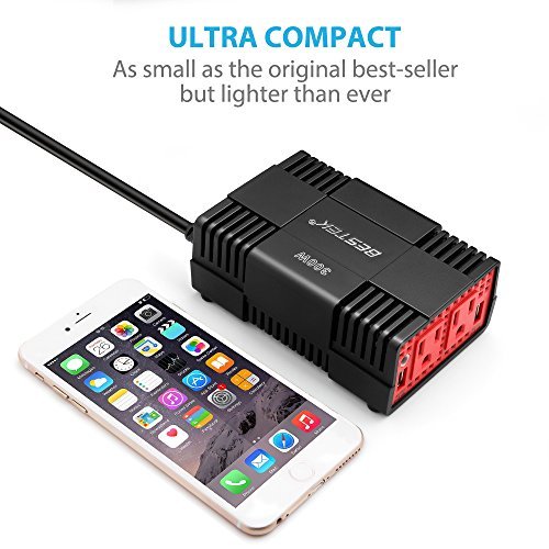 BESTEK 300W Power Inverter DC 12V to 110V AC Car Adapter with 4.8A Dual USB Charging Port