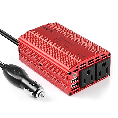 BESTEK 300W Power Inverter DC 12V to 110V AC Car Inverter with 3.1A Dual USB Car Adapter