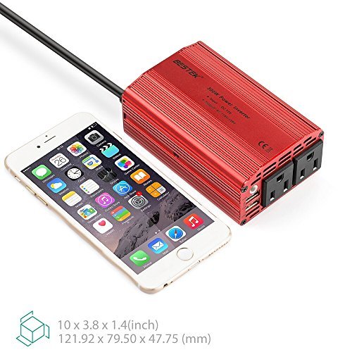 BESTEK 300W Power Inverter DC 12V to 110V AC Car Inverter with 3.1A Dual USB Car Adapter