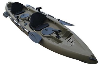 BKC UH-TK181 12.5 foot Sit On Top Tandem Fishing Kayak Paddles and Seats included