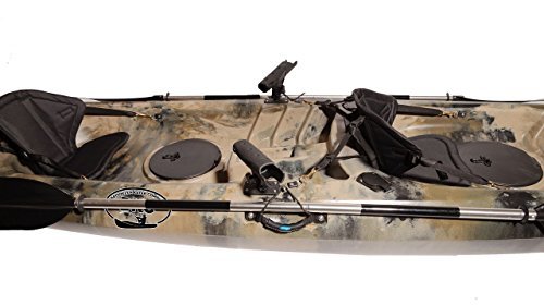 BKC UH-TK181 12.5 foot Sit On Top Tandem Fishing Kayak Paddles and Seats included