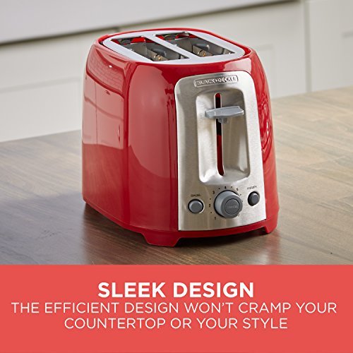 BLACK+DECKER 2-Slice Toaster, Red, TR1278RM