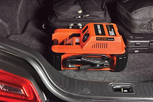 BLACK+DECKER JUS500IB Jump Starter: 1000 Peak/500 Instant Amps, 120 PSI Air Compressor