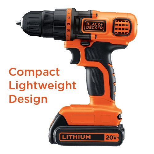 BLACK+DECKER LDX120C 20-Volt MAX Lithium-Ion Cordless Drill/Driver