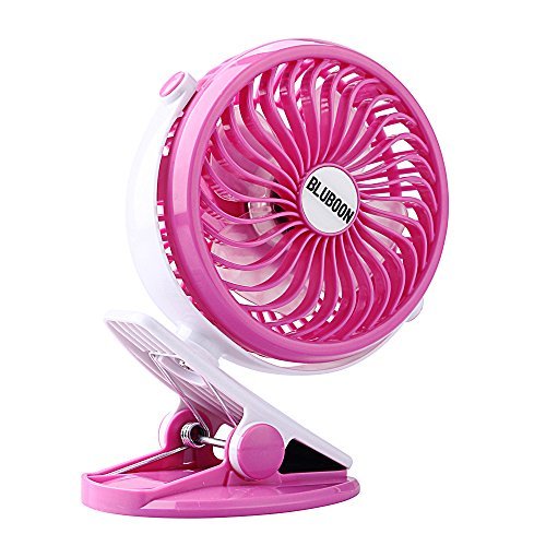 BLUBOON Clip on Fan Battery Operated Speed Adjustable Portable Mini Stroller Fan