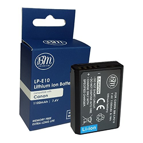 BM Premium 2-Pack of LP-E10 Batteries for Canon EOS Rebel T3, T5, T6, Kiss X50, Kiss X70, EOS 1100D, EOS 1200D, EOS 1300D Digital Camera