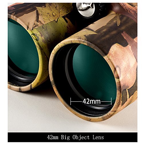 BNISE Asika 10x42 HD Binoculars - Military Telescope for Hunting and Travel - Compact Folding Size - High Clear Large Vision - Army Color