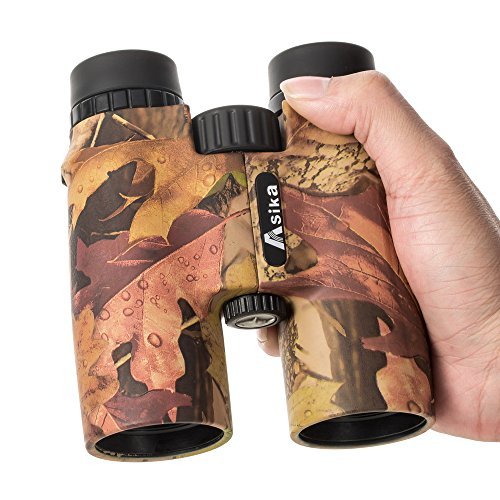 BNISE Asika 10x42 HD Binoculars - Military Telescope for Hunting and Travel - Compact Folding Size - High Clear Large Vision - Army Color