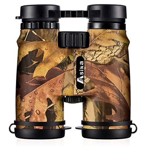 BNISE Asika 10x42 HD Binoculars - Military Telescope for Hunting and Travel - Compact Folding Size - High Clear Large Vision - Army Color