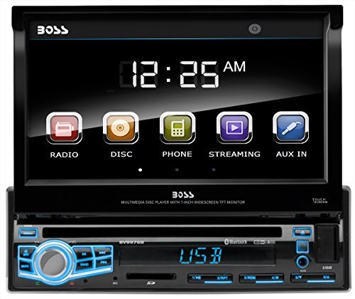 BOSS Audio BV9976B Single Din, Touchscreen, Bluetooth, DVD / CD / MP3 / USB / SD AM/FM Car Stereo, 7 Inch Digital LCD Monitor, Wireless Remote, Multi-Color Illumination