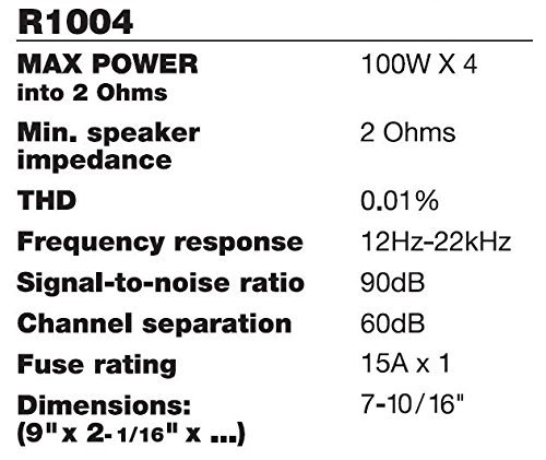 BOSS Audio R1004 Riot 400 Watt, 4 Channel, 2/4 Ohm Stable Class A/B, Full Range, MOSFET Car Amplifier