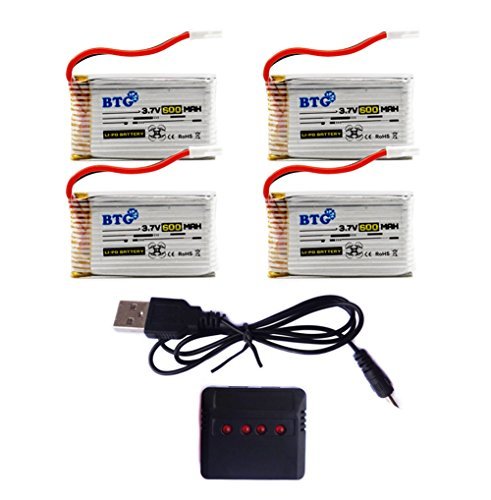 BTG 3.7V 600mAh Battery & X4 Battery Charger for JJRC H42 UDI U45 Syma X5C X5SW X5C-1 X5SC X5SC-1 CX-30W CX-31 M68R Drone Quadcopter Parts