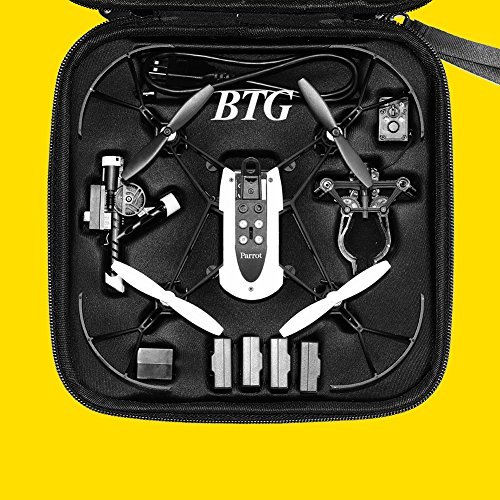 BTG Specialized Carrying Case PC Hard Shell Protective Organizer for Parrot Mambo RC Drone and CANNON GRABBER Accessories - PC Waterprrof Shell EVA Molded Compartiment