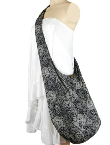 BTP! Thai Cotton Hippie Hobo Sling Crossbody Bag Messenger Purse Paisley Print Large